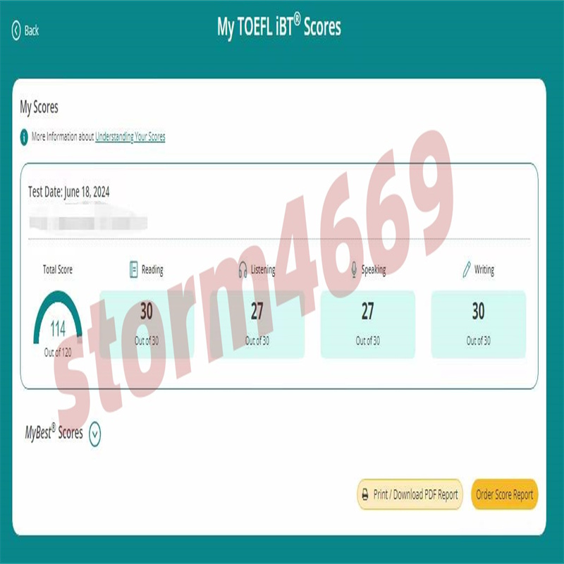 广州某同学托福面授出114分