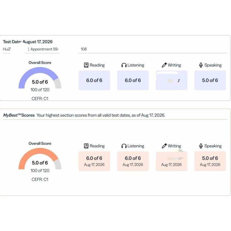 合肥某同学托福保分出5.0分