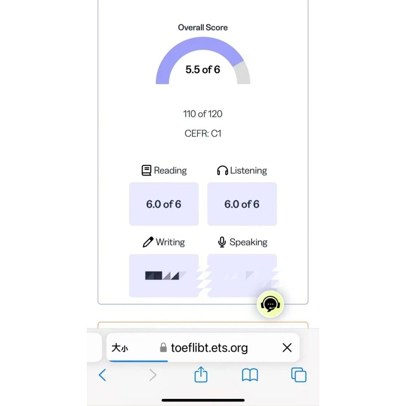 青岛某同学托福保过出5.5分